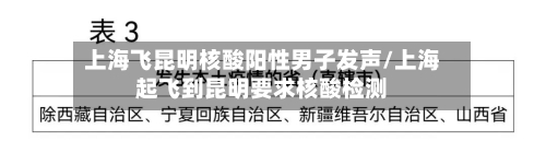 上海飞昆明核酸阳性男子发声/上海起飞到昆明要求核酸检测-第3张图片