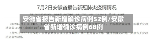安徽省报告新增确诊病例52例/安徽省新增确诊病例68例-第2张图片