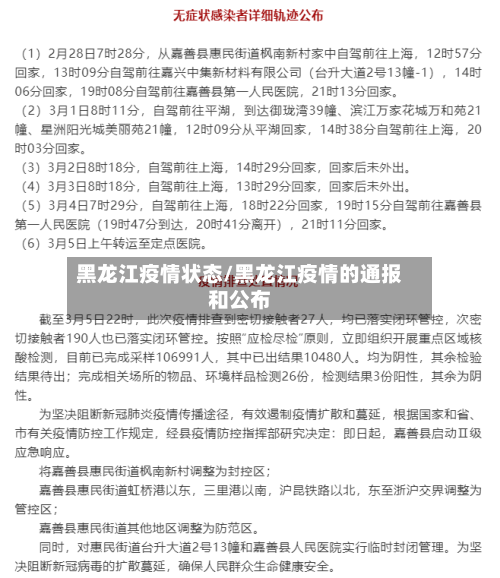 黑龙江疫情状态/黑龙江疫情的通报和公布-第2张图片
