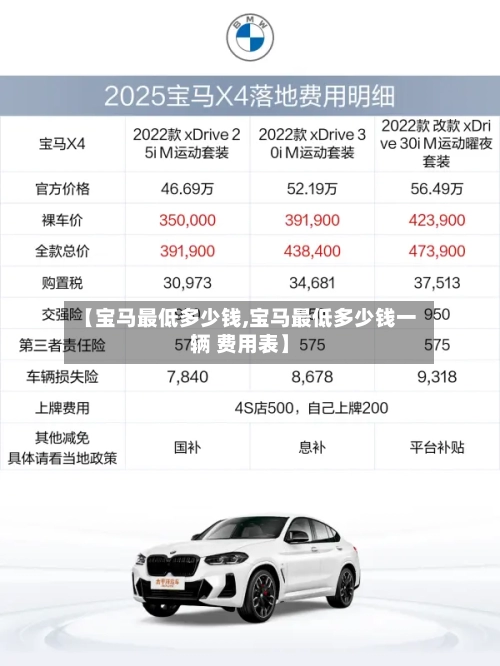 【宝马最低多少钱,宝马最低多少钱一辆 费用表】