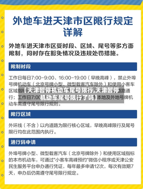 【天津暂停机动车尾号限行,天津暂停机动车尾号限行了吗】