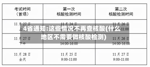 4省通知:这些情况不再查核酸(什么地区不需要做核酸检测)-第3张图片