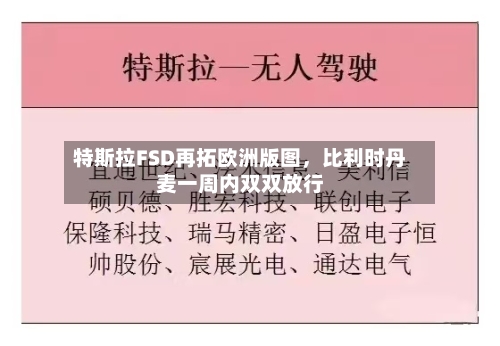 特斯拉FSD再拓欧洲版图，比利时丹麦一周内双双放行-第2张图片