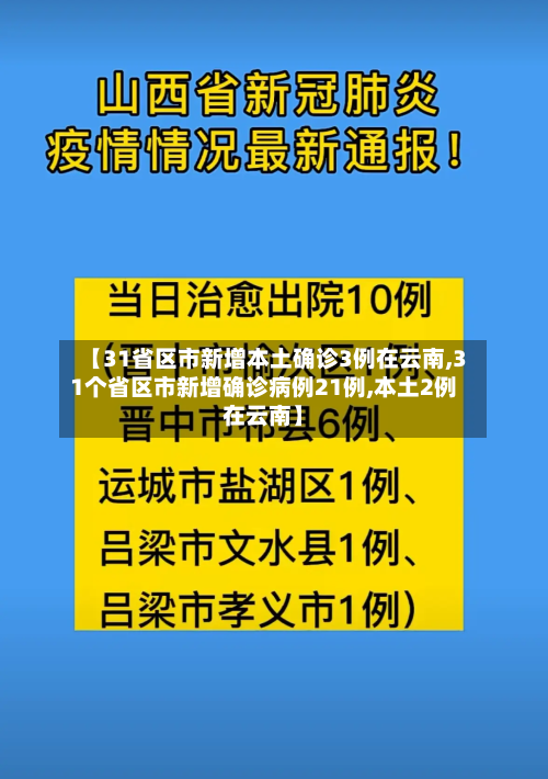【31省区市新增本土确诊3例在云南,31个省区市新增确诊病例21例,本土2例在云南】-第2张图片
