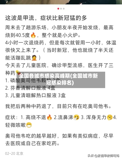全国各城市感染高峰期(全国城市新冠感染排名)